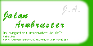 jolan armbruster business card